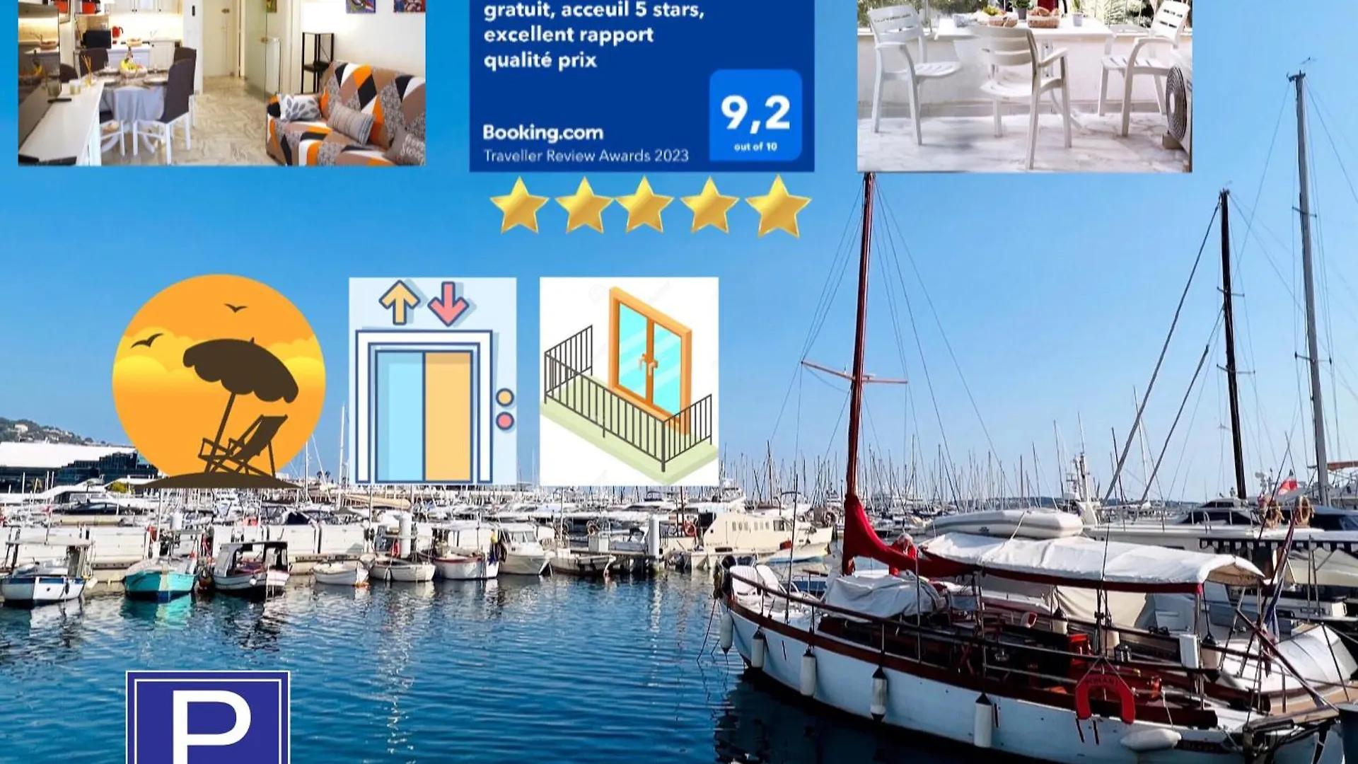 2P relooking, croisette et plage, parking gratuit, acceuil 5 stars, excellent rapport qualité prix Cannes 0*,  Francia